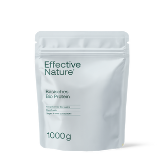 Effective Nature Basisches Bio Protein 1000g, weißer Standbeutel, Lupinen-Protein, vegan, ohne Zusatzstoffe